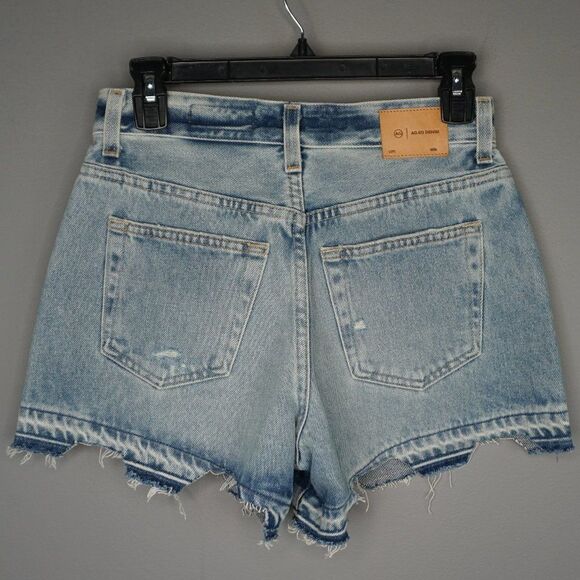 New AG Alexxis High Rise Wedgie Distressed Cut Off Denim Shorts size 25 - Picture 7 of 14